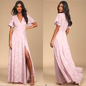 Lulu’s Floral Jacquard Maxi Dress